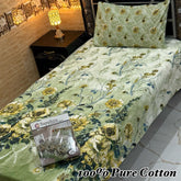 Single Bed Sheet Pair (Set) Pure Cotton-Design-4520